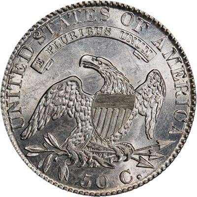Obverse of US 1821 Half Dollar Value