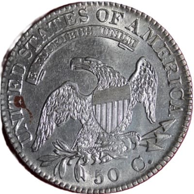 Obverse of US 1824 Half Dollar Value