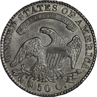 Obverse of US 1829 Half Dollar Value
