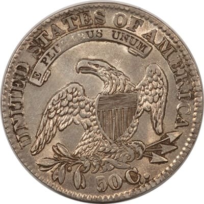 Obverse of US 1833 Half Dollar Value