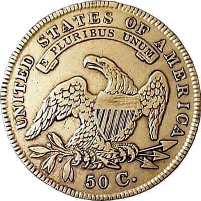 Obverse of US 1836 Half Dollar Value