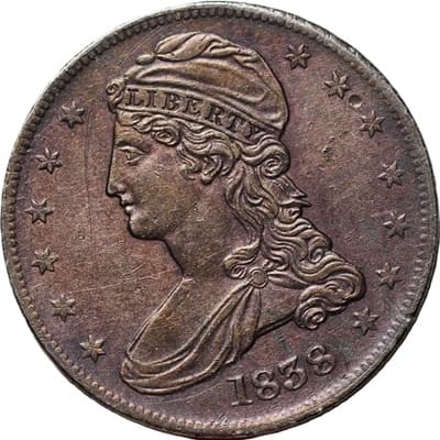 Obverse of US 1838 Half Dollar Value