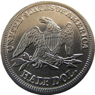 Obverse of US 1843 Half Dollar Value