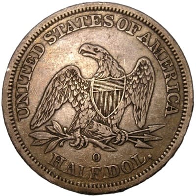 Obverse of US 1844 Half Dollar Value
