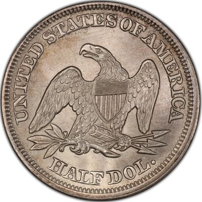 Obverse of US 1852 Half Dollar Value