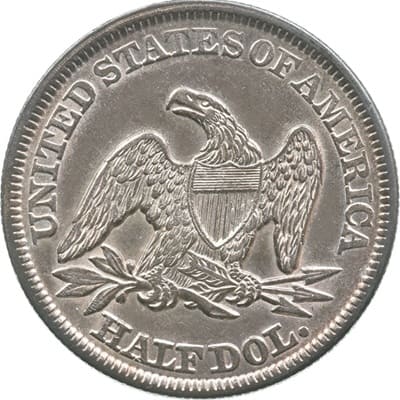 Obverse of US 1856 Half Dollar Value