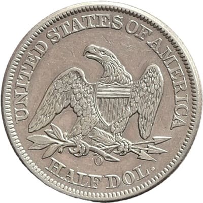 Obverse of US 1859 Half Dollar Value