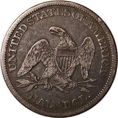 Obverse of US 1861 Half Dollar Value