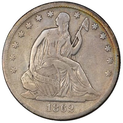 Obverse of US 1862 Half Dollar Value