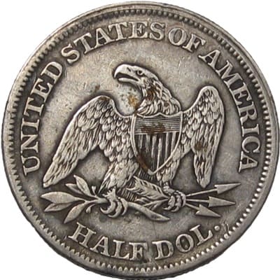 Obverse of US 1864 Half Dollar Value