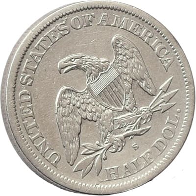 Obverse of US 1865 Half Dollar Value
