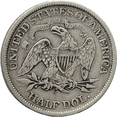 Obverse of US 1866 Half Dollar Value