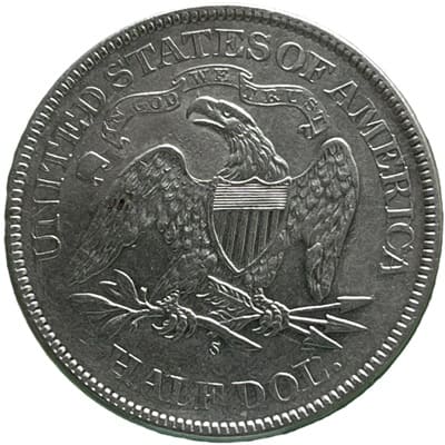 Obverse of US 1875 Half Dollar Value
