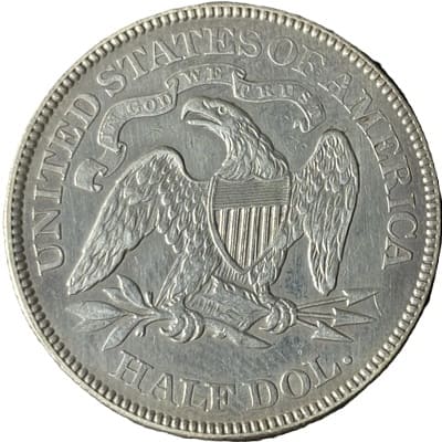 Obverse of US 1876 Half Dollar Value
