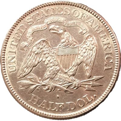 Obverse of US 1877 Half Dollar Value