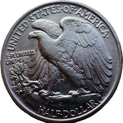 Obverse of US 1943 Half Dollar Value