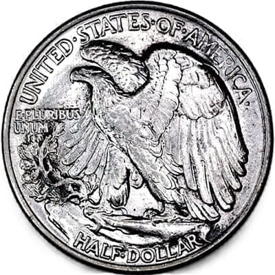 Obverse of US 1945 Half Dollar Value