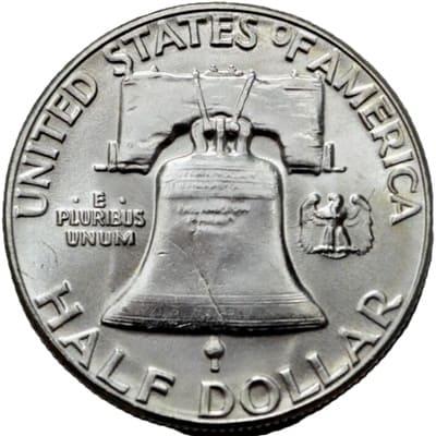 Obverse of US 1957 Half Dollar Value