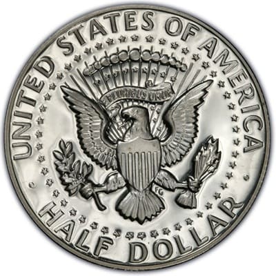 Obverse of US 1968 Half Dollar Value