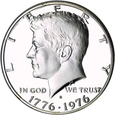Obverse of US 1976 Half Dollar Value