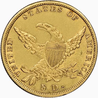 US 1837 Half Eagle $5 Value