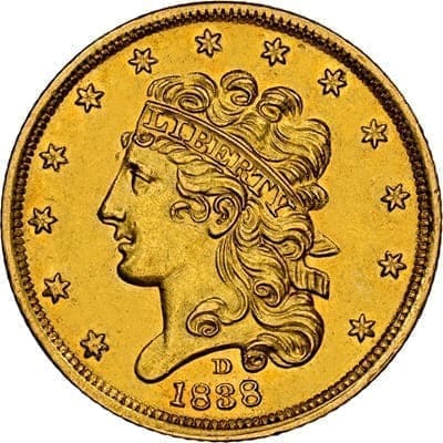 US 1838 Half Eagle $5