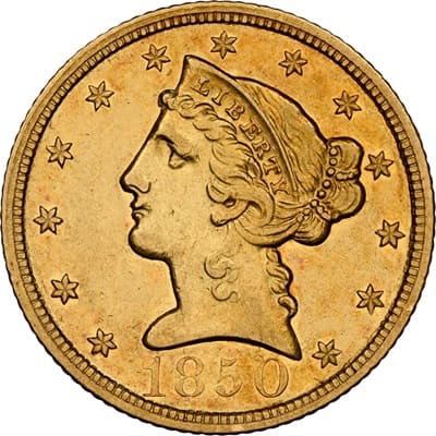 US 1850 Half Eagle $5