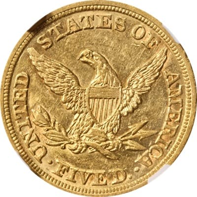 US 1852 Half Eagle $5 Value