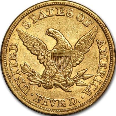 US 1861 Half Eagle $5 Value