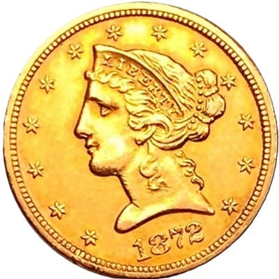 US 1872 Half Eagle $5