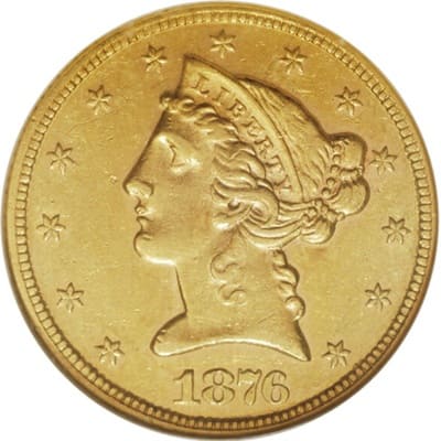 US 1876 Half Eagle $5