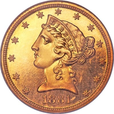 US 1881 Half Eagle $5