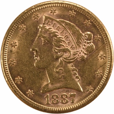 US 1887 Half Eagle $5