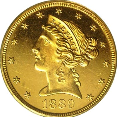 US 1889 Half Eagle $5