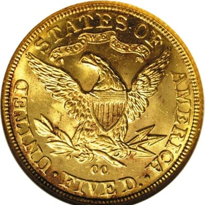 US 1890 Half Eagle $5 Value