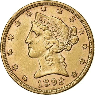 US 1892 Half Eagle $5