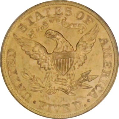 US 1893 Half Eagle $5 Value
