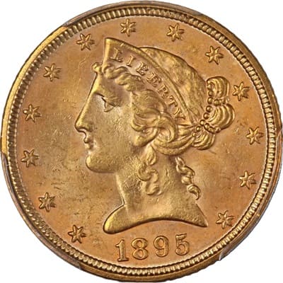 US 1895 Half Eagle $5