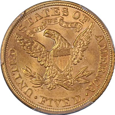 US 1895 Half Eagle $5 Value