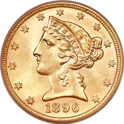 US 1896 Half Eagle $5