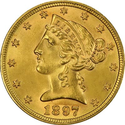 US 1897 Half Eagle $5