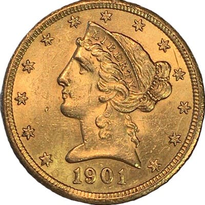 US 1901 Half Eagle $5