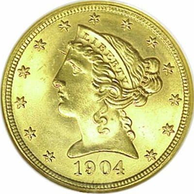 US 1904 Half Eagle $5