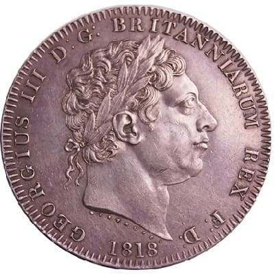 Reverse: British British 1818 Crown Value