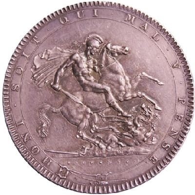 Obverse of British 1818 Crown Value