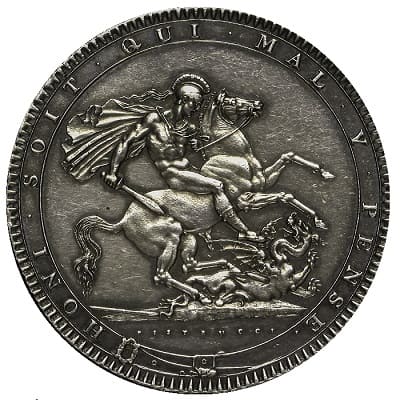 Obverse of British 1820 Crown Value