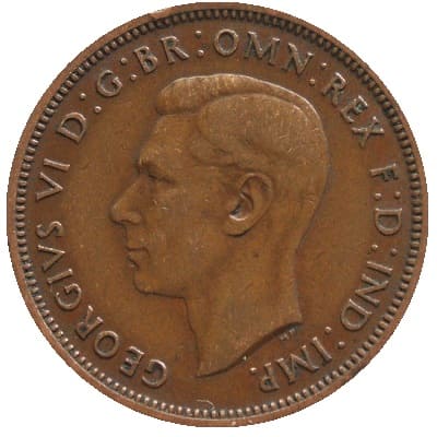 George VI UK Halfpenny 1937 to 1952