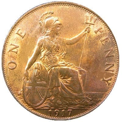 British 1917 Penny Value