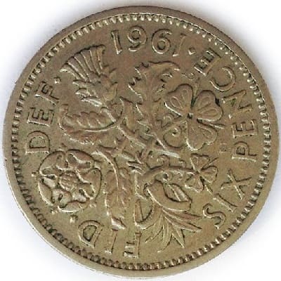British 1961 Sixpence Value
