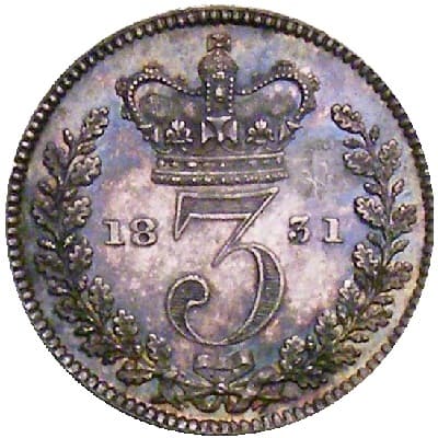 British 1831 Threepence Value